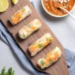 vegan spring rolls with peanut sauce