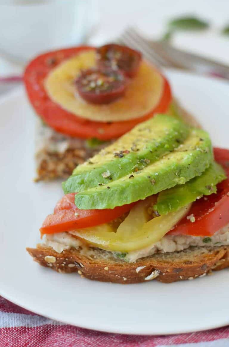 White Bean Tomato Avocado Toasts Delish Knowledge