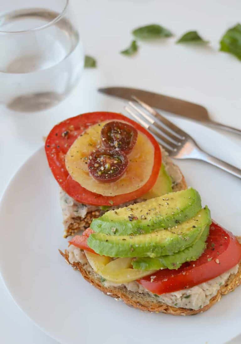 White Bean Tomato Avocado Toasts Delish Knowledge