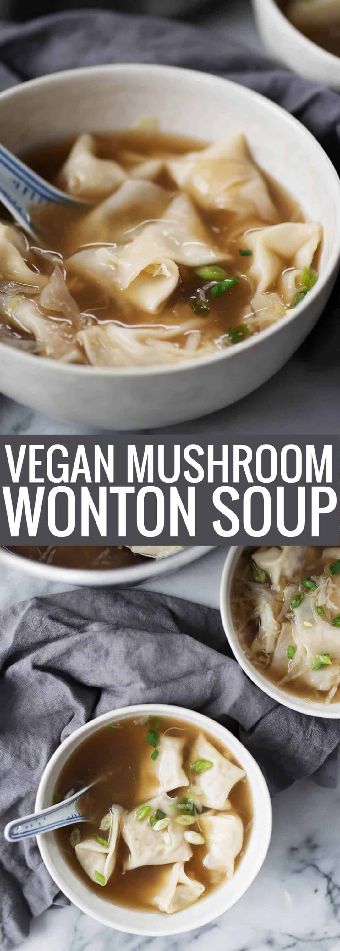 bowl of mushroom wonton soup 