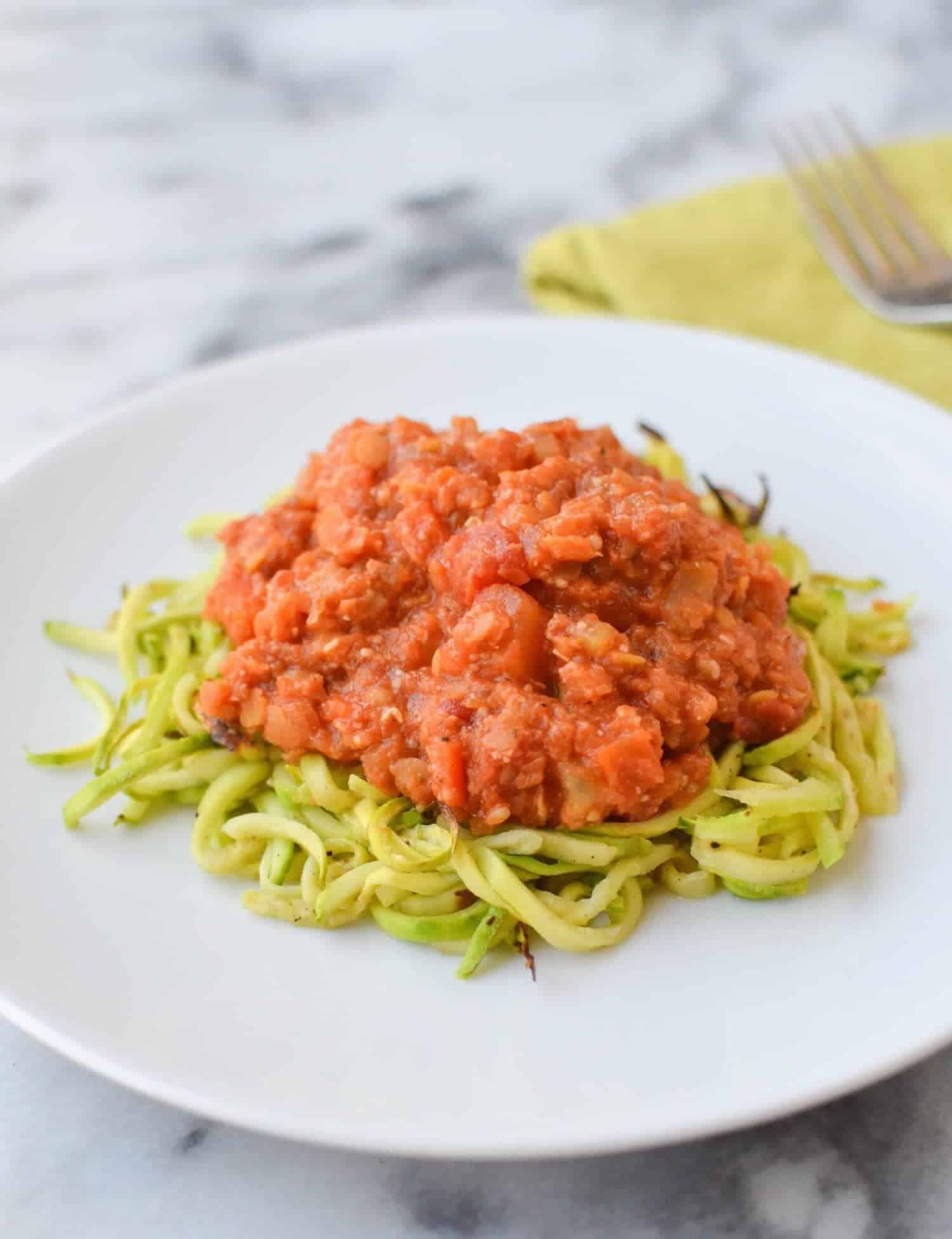 How to: Zucchini Noodles with Lentil Bolognase
