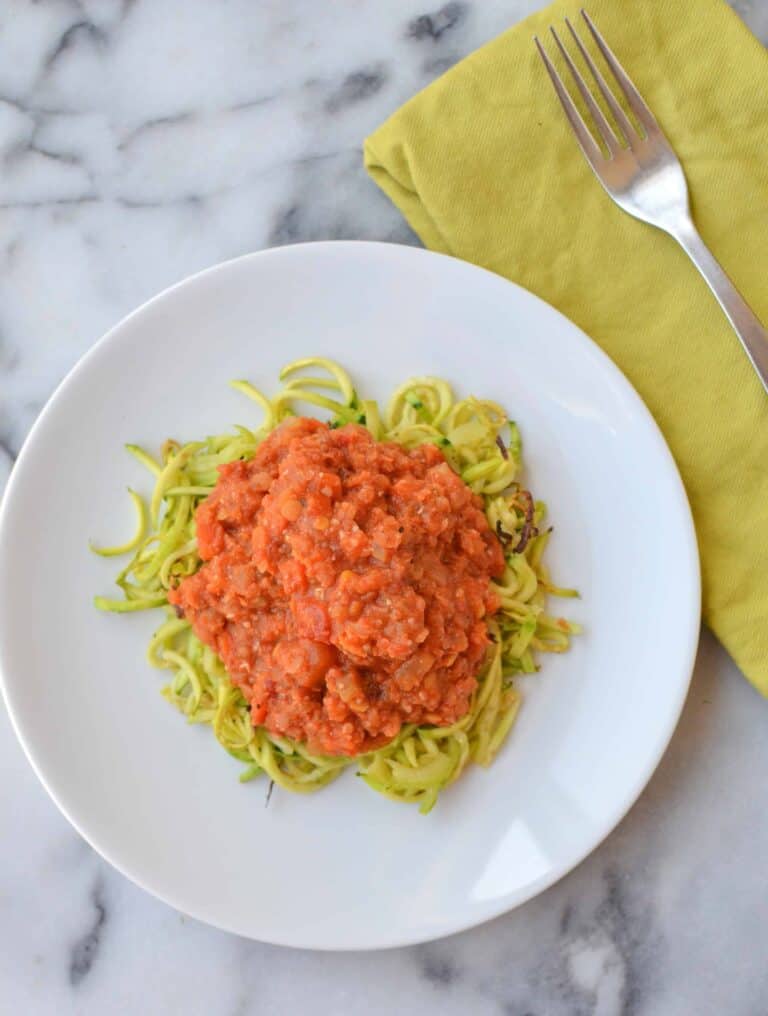 Zucchini Pasta with Bolognese Sauce Delish Knowledge