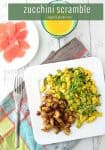 Zucchini and Basil Scramble! A healthy, cholesterol free breakfast option. If you haven't tried tofu scramble before, you're in for a treat! High protein and taste just a lot like eggs! | www.delishknowledge.com